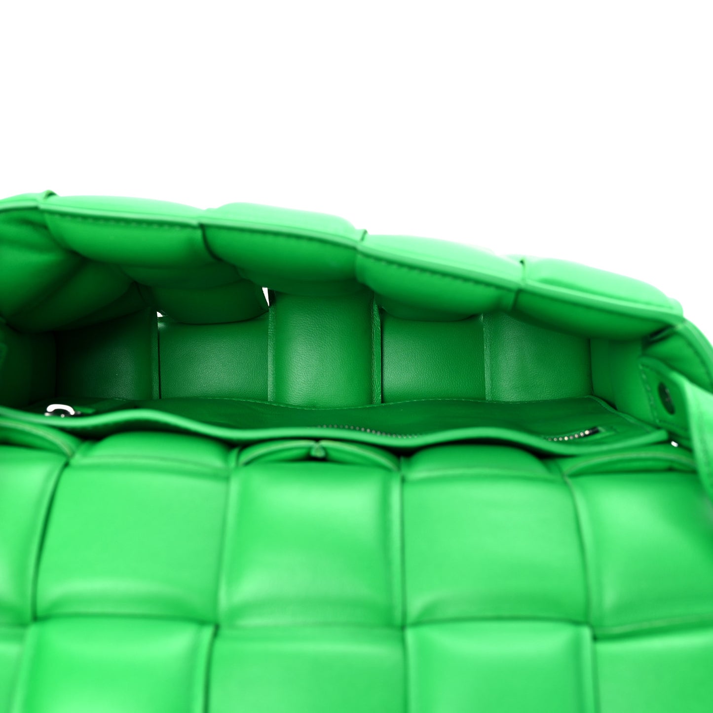 Nappa Maxi Intreccio Padded Cassette Crossbody Bag Grass