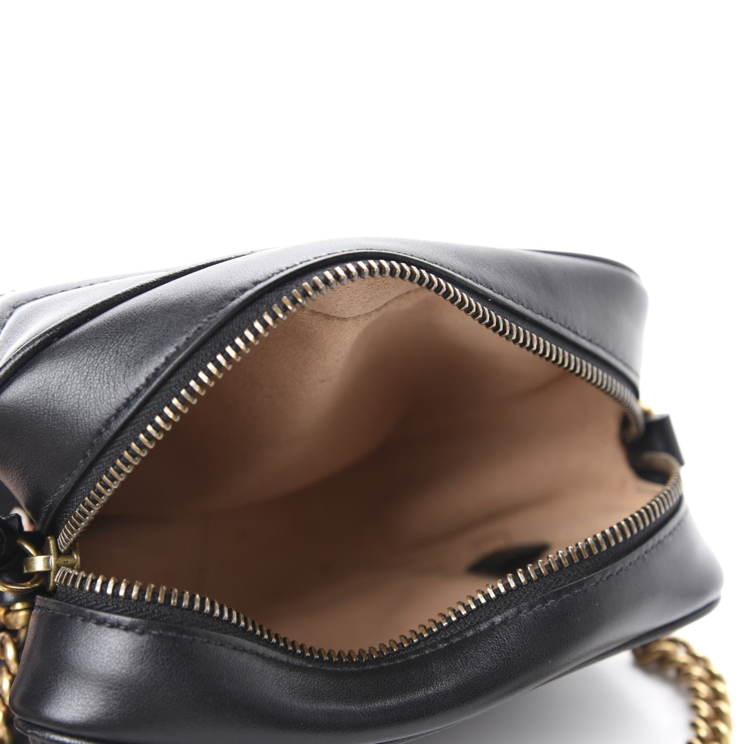 Gucci Calfskin Matelasse Mini GG Marmont Chain Shoulder Bag Black 5 of 11