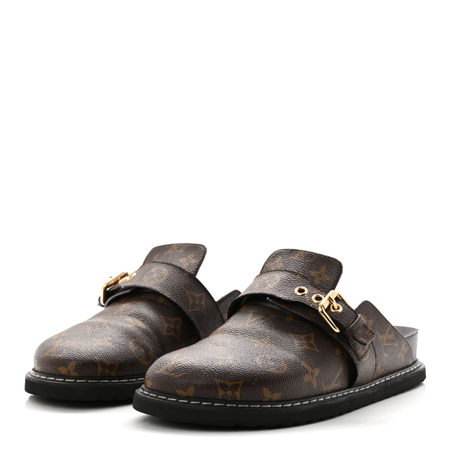 Louis Vuitton Patent Monogram Womens Cosy Flat Comfort Clog Mules 38.5 Brown 4 of 12