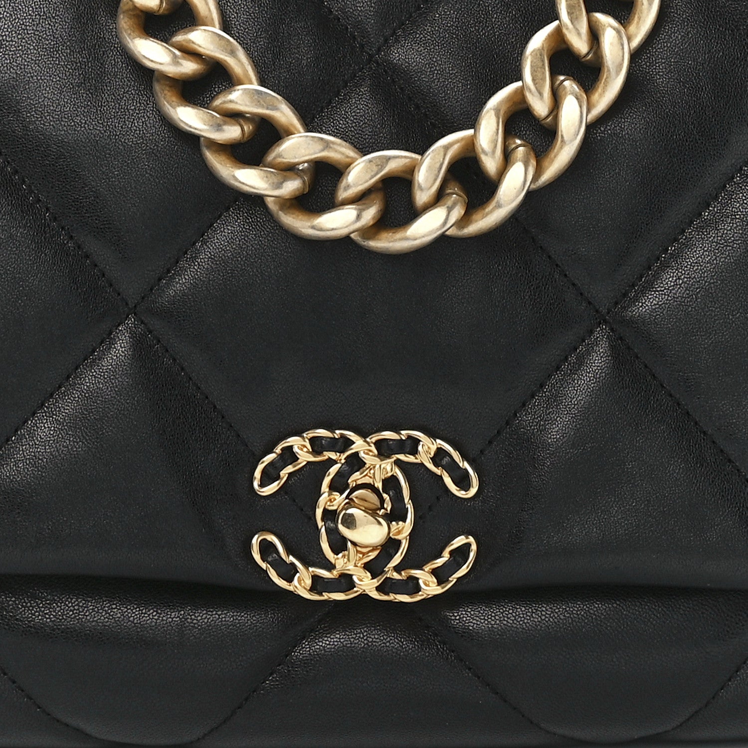 Chanel Lambskin Quilted Maxi Chanel 19 Flap Black 8 of 11