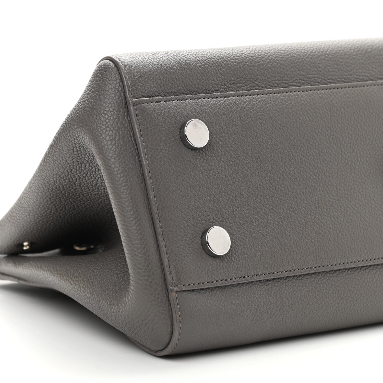 Saint Laurent Grained Calfskin Small Cabas Rive Gauche Fog 9 of 16