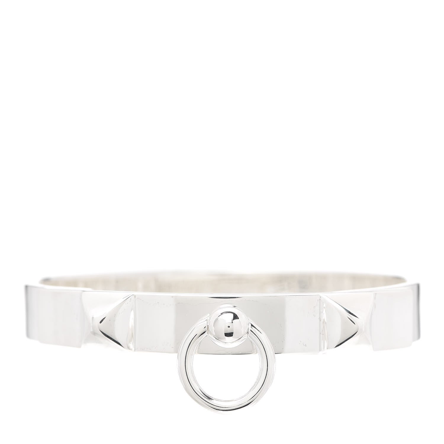 Hermes Sterling Silver PM Collier De Chien Bracelet ST 1 of 5