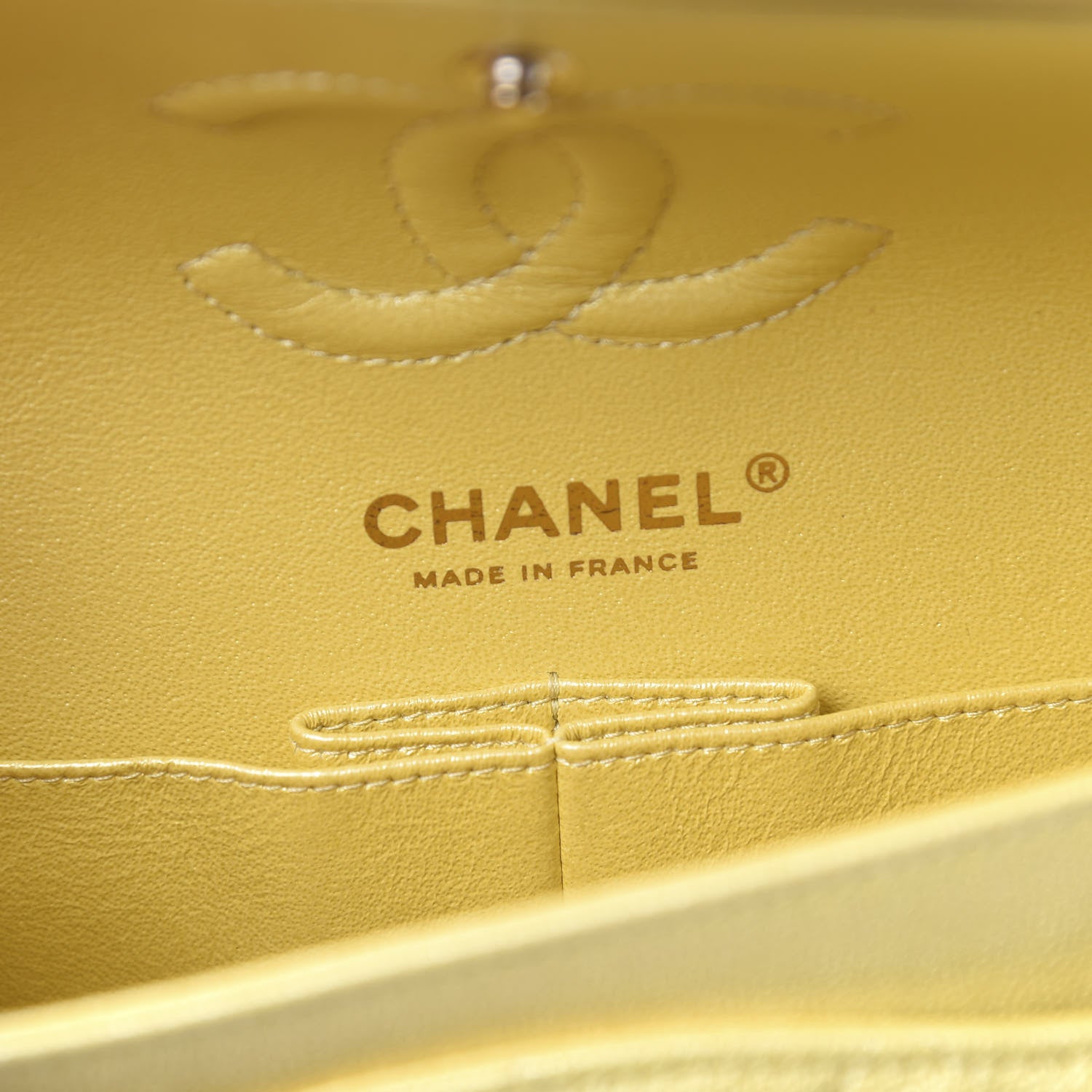 Chanel Iridescent Caviar Quilted Small Double Flap Yellow 5 of 10