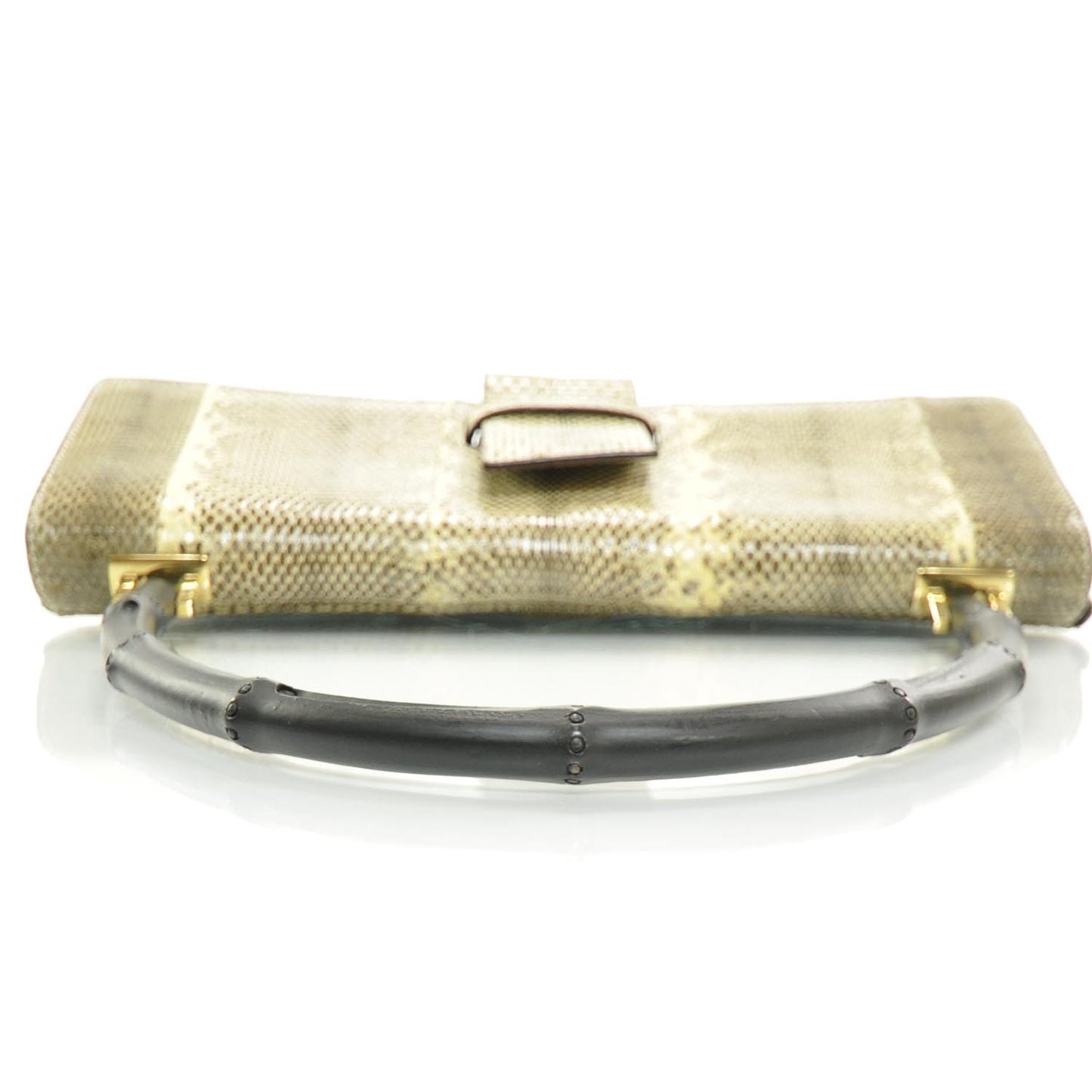 Python Bamboo Top Handle Bag