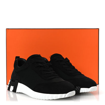 Hermes Textured Mesh Suede Goatskin Bouncing Sneakers 40 Black 11 of 11
