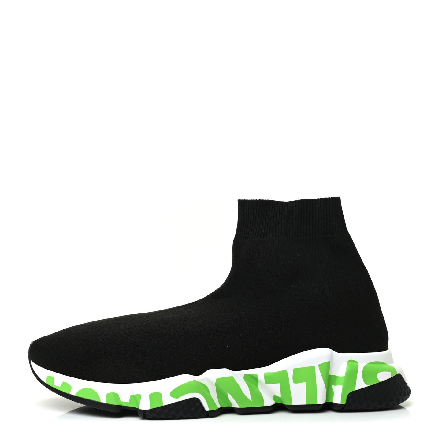 Neoprene Knit Mens Speed Graffiti Sneakers 42 Black White Fluo Green