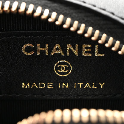 Chanel Lambskin Quilted Chain Round Mini Clutch Black 6 of 7