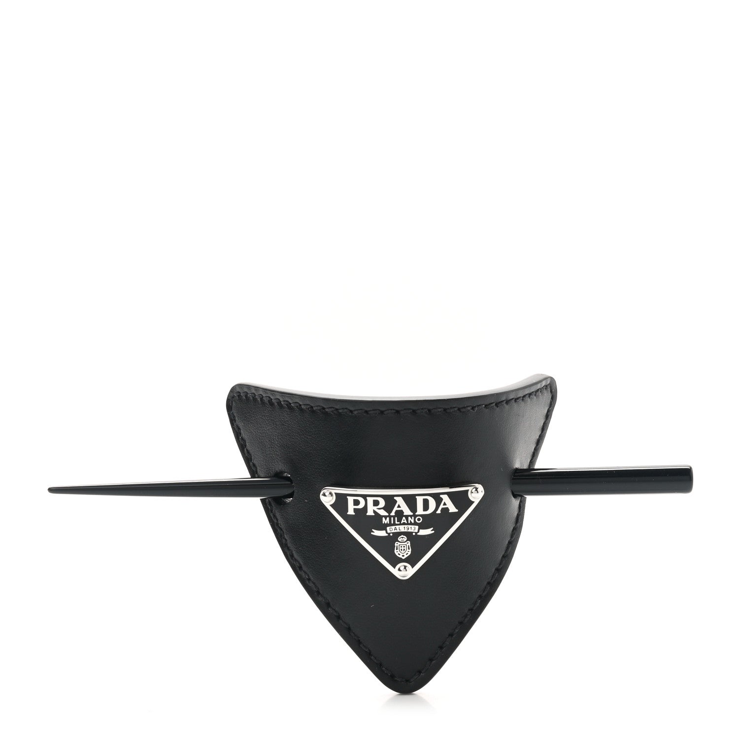 Prada City Calfskin Hair Clip Black 1 of 4