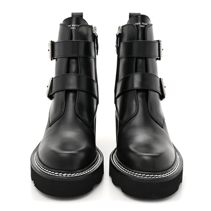 Louis Vuitton Calfskin Beaubourg Ankle Boots 36 Black 2 of 10