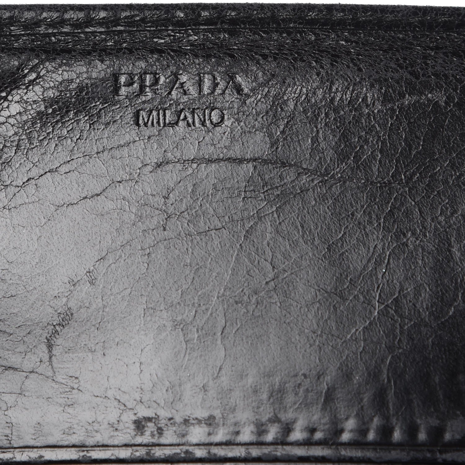 Prada Vitello Shine Zip Flap Wallet Black 6 of 17