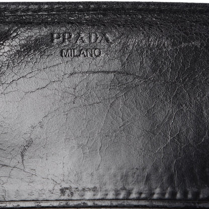 Prada Vitello Shine Zip Flap Wallet Black 6 of 17
