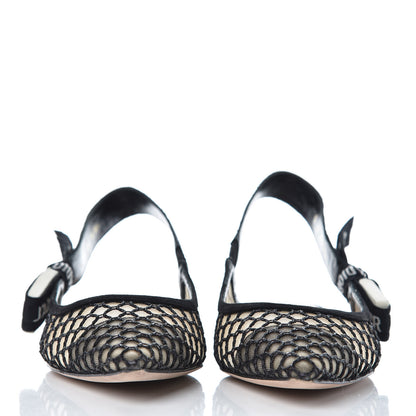 Christian Dior Resille Lambskin Ribbon J'Adior Slingback Ballet Flats 36 Black 4 of 10