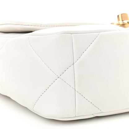 Chanel Goatskin Quilted Medium Chanel 19 Flap White 8 of 9