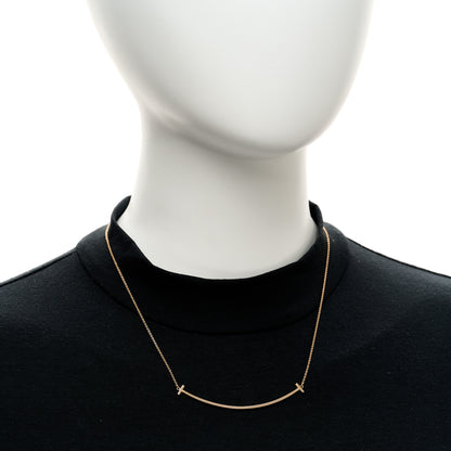 Tiffany 18K Rose Gold Large T Smile Pendant Necklace 2 of 4