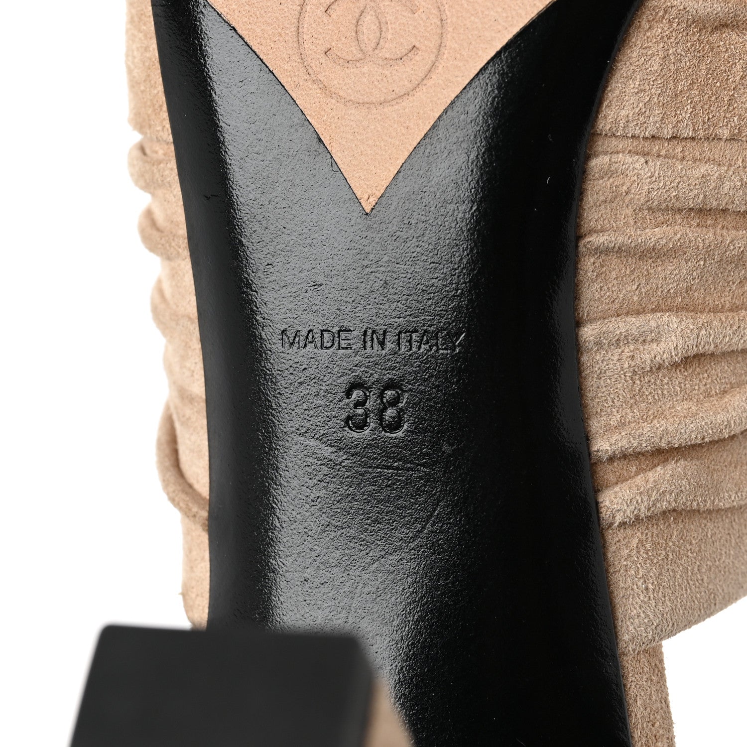 Chanel Suede Calfskin Bows CC Mules 38 Beige 7 of 11