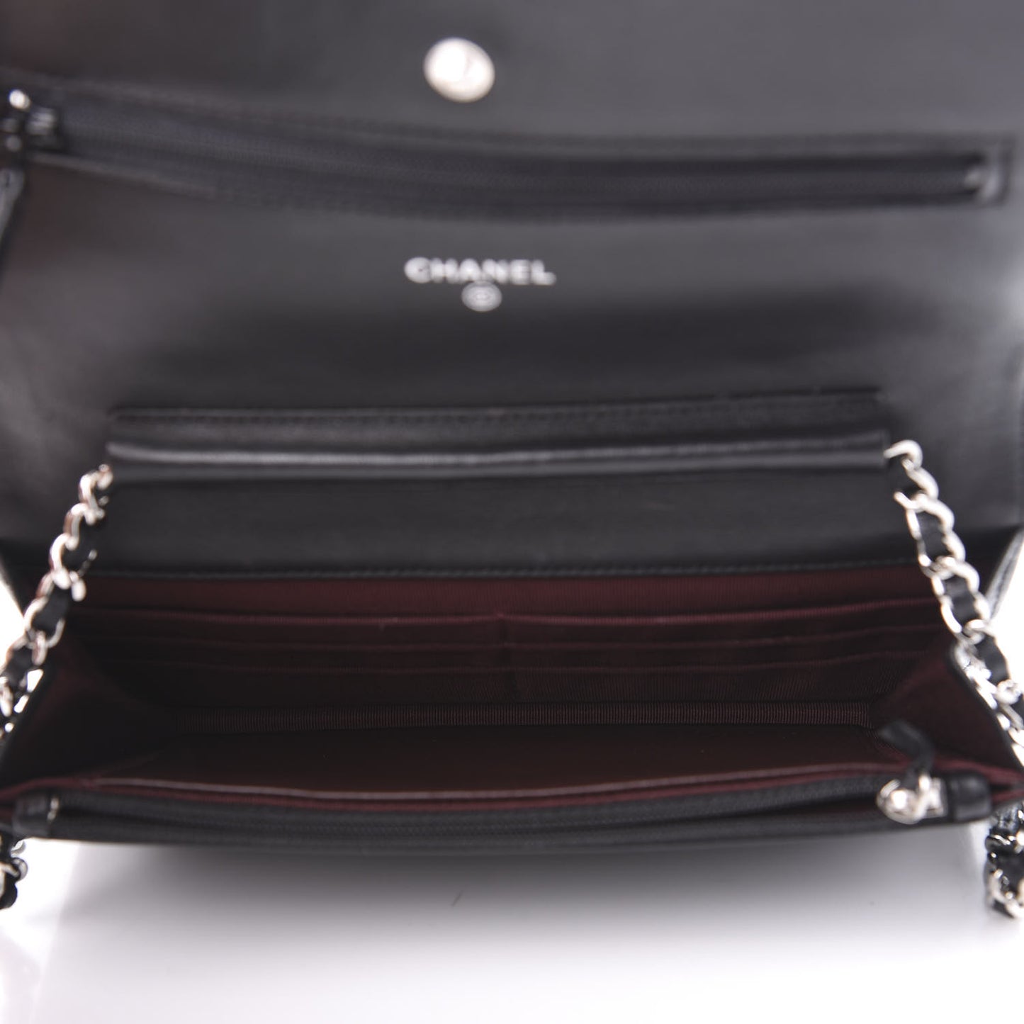 Lambskin Quilted Wallet On Chain WOC Black