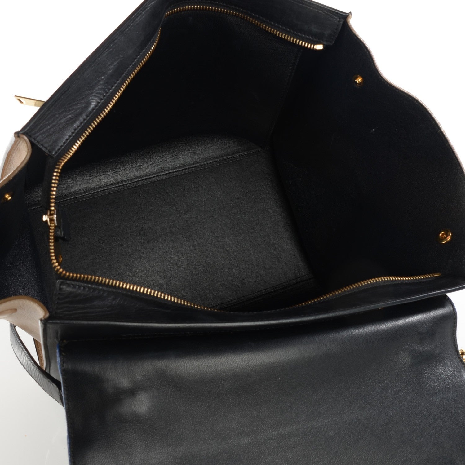 Celine Smooth Calfskin Suede Medium Tri-Color Trapeze Royal Blue 10 of 10