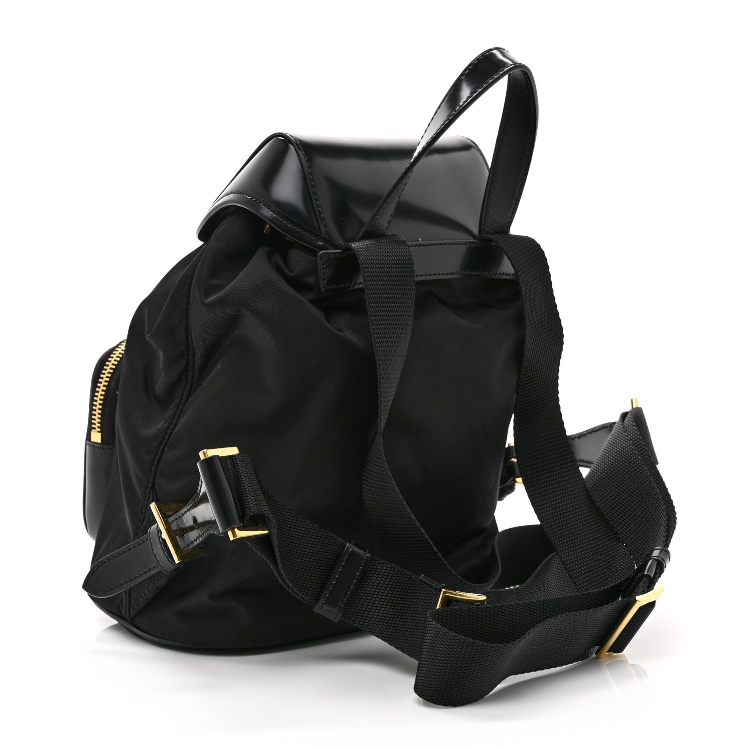 Prada Re-Nylon Tessuto Brushed Calfskin Backpack Black 3 of 11