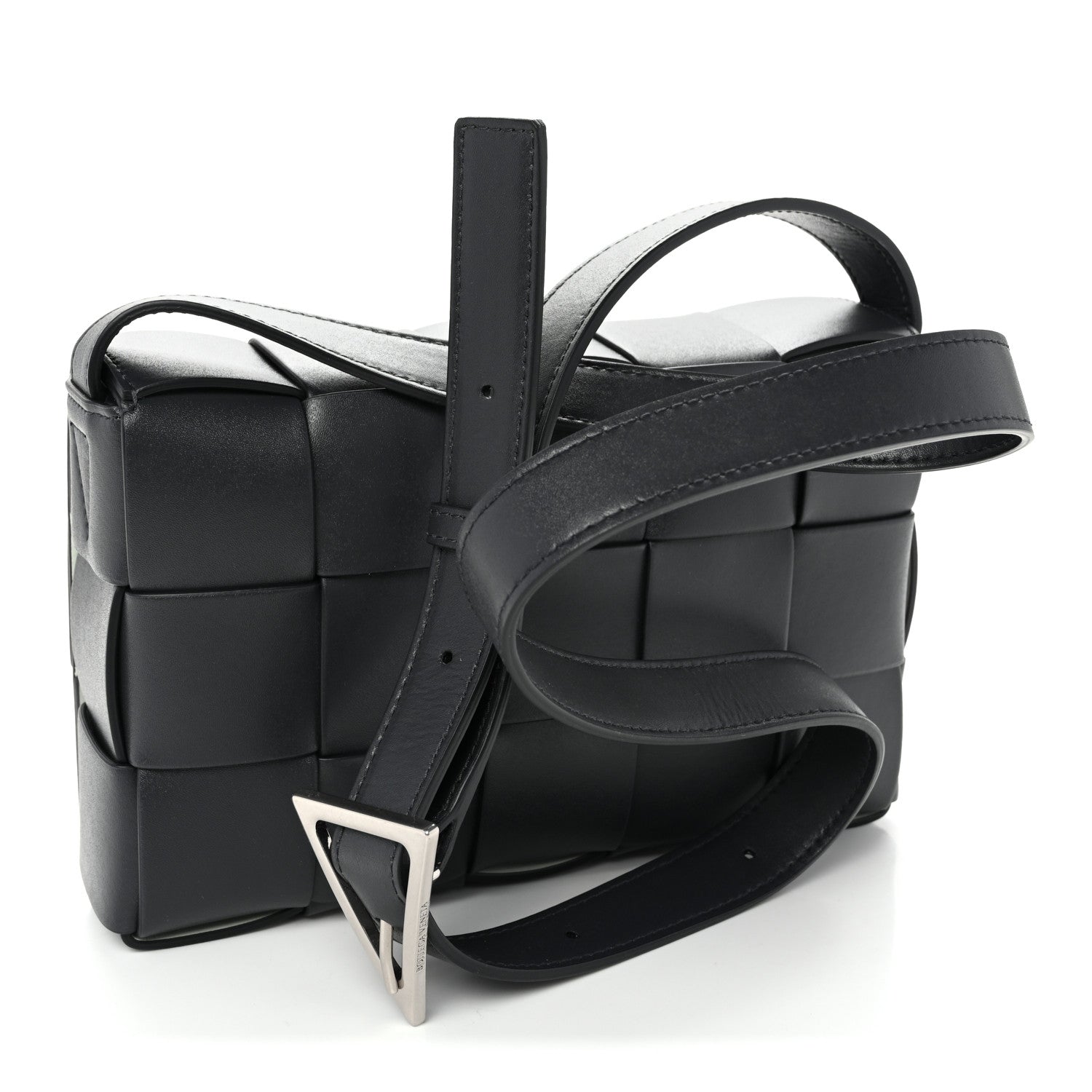 Bottega Veneta Lambskin Maxi Intreccio Small Cassette Crossbody Bag Ardoise Glacier 3 of 9
