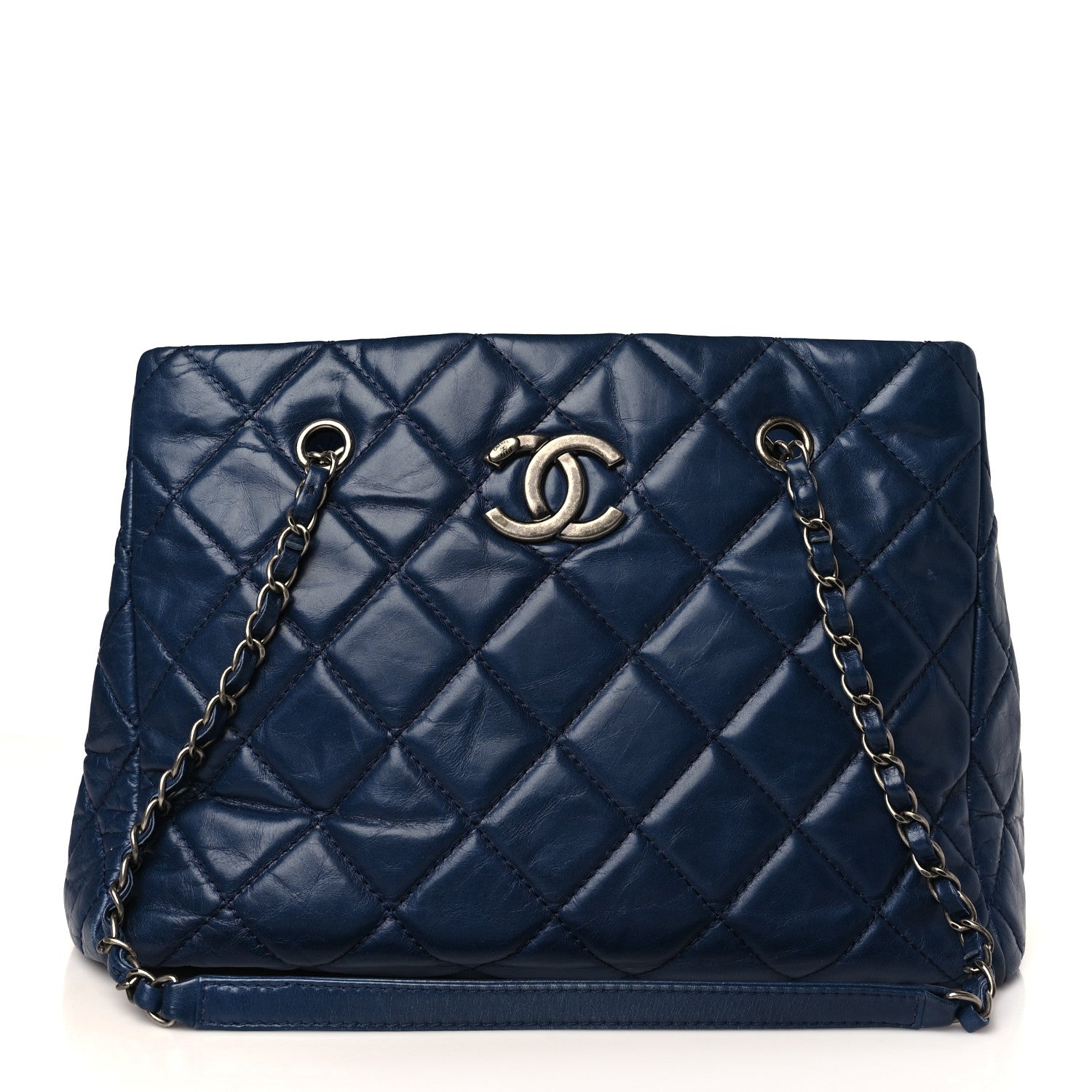 Chanel Calfskin Quilted Small Coco Soft Tote Navy 1 of 9