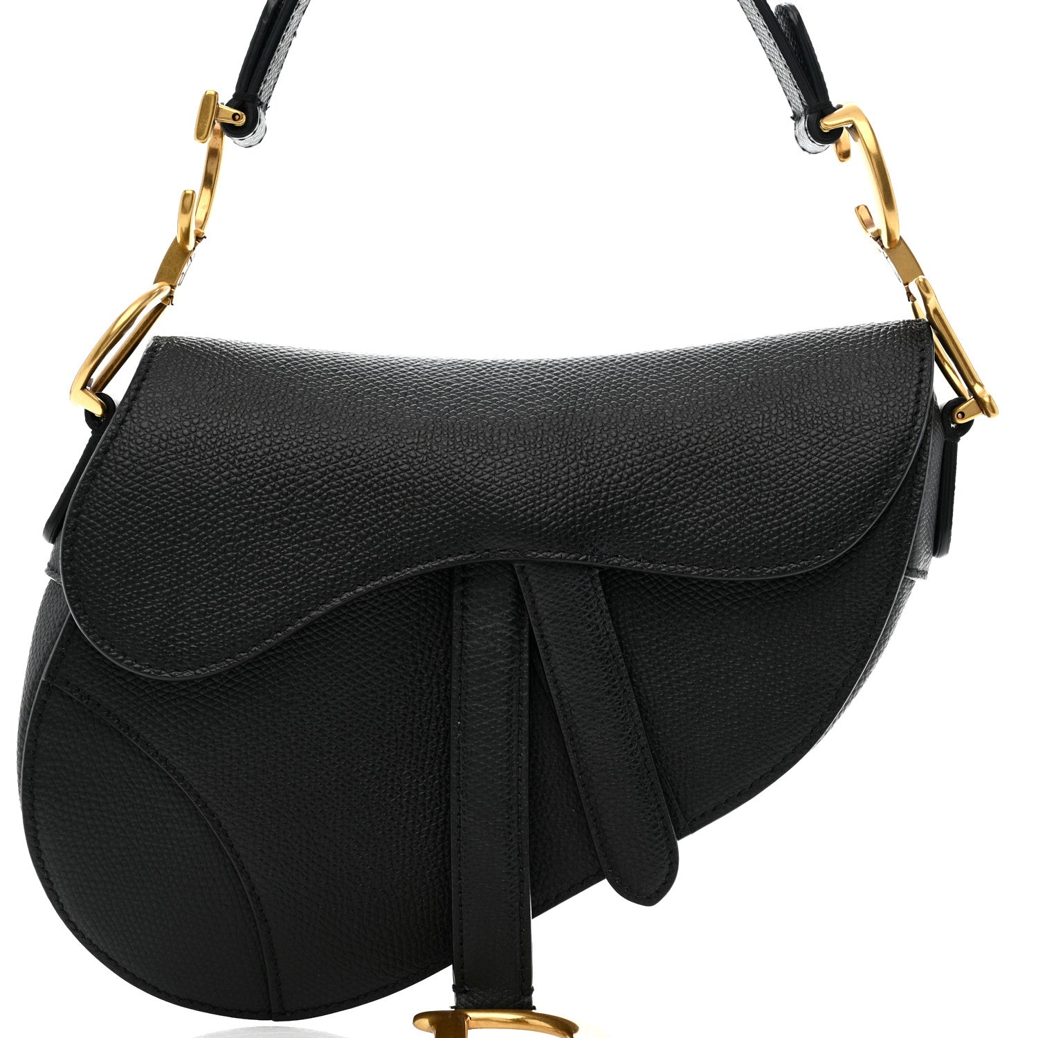 Christian Dior Grained Calfskin Mini Saddle Bag Black 7 of 9