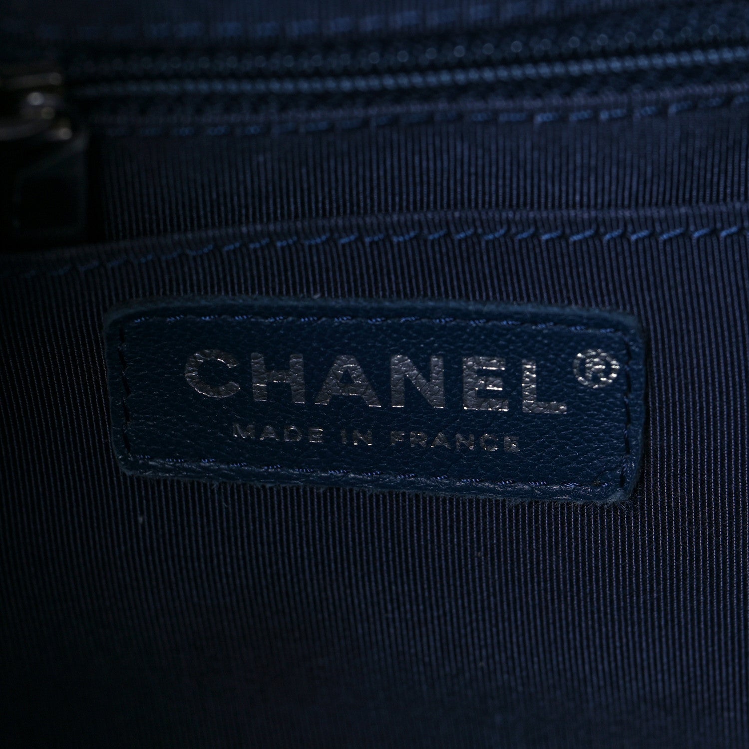 Chanel Lambskin Quilted CC Chain Drawstring Tote Blue 6 of 8