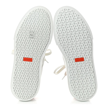 Hermes Calfskin Deep Sneakers 37 White Lipstick Red 5 of 9