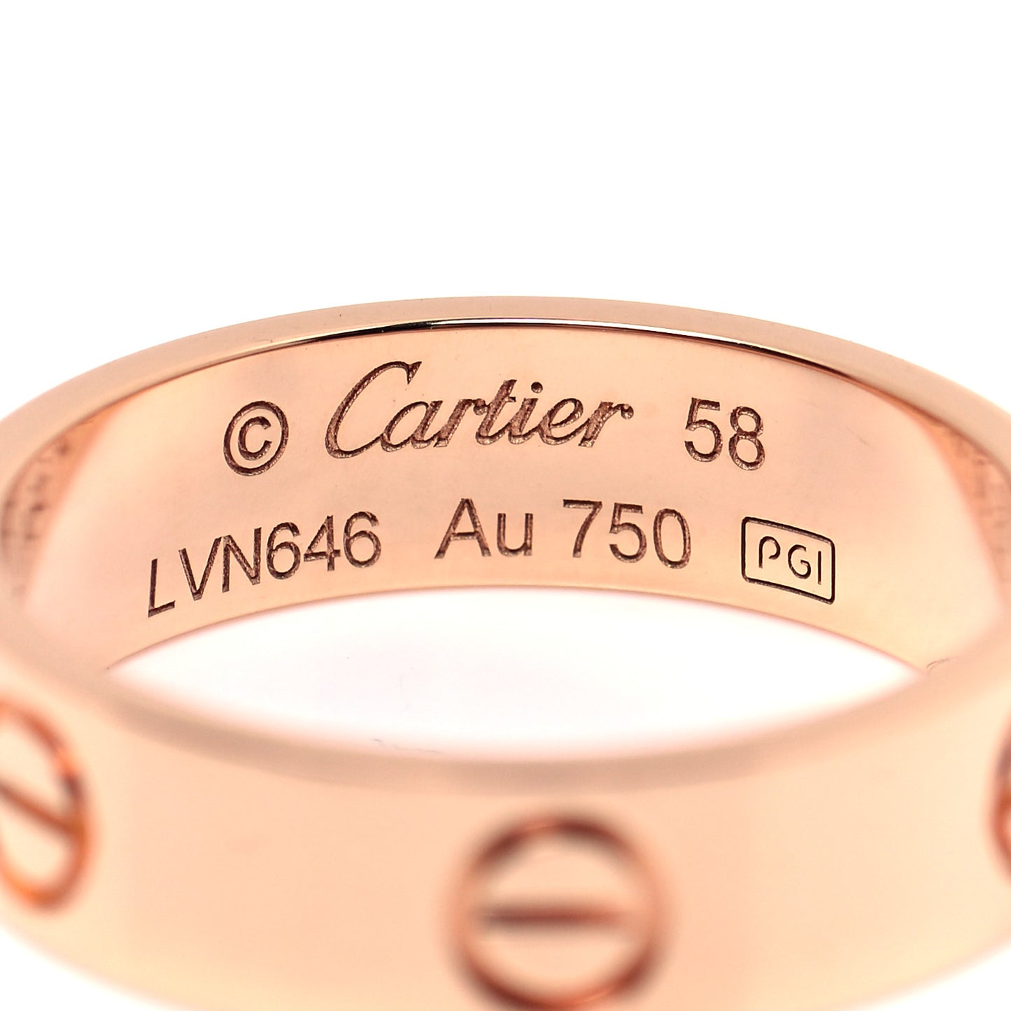 18K Pink Gold 5.5mm LOVE Ring 58 8.25