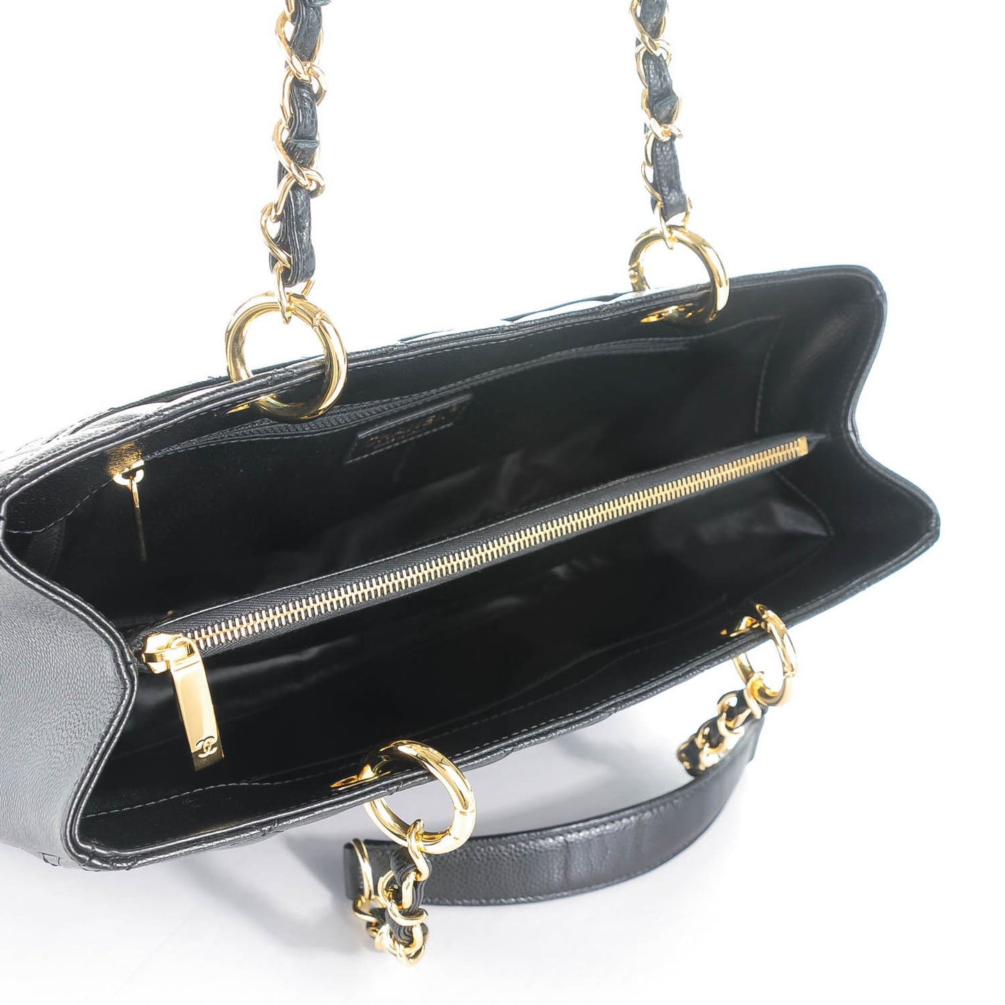 Caviar Quilted Grand Shopping Tote GST Black