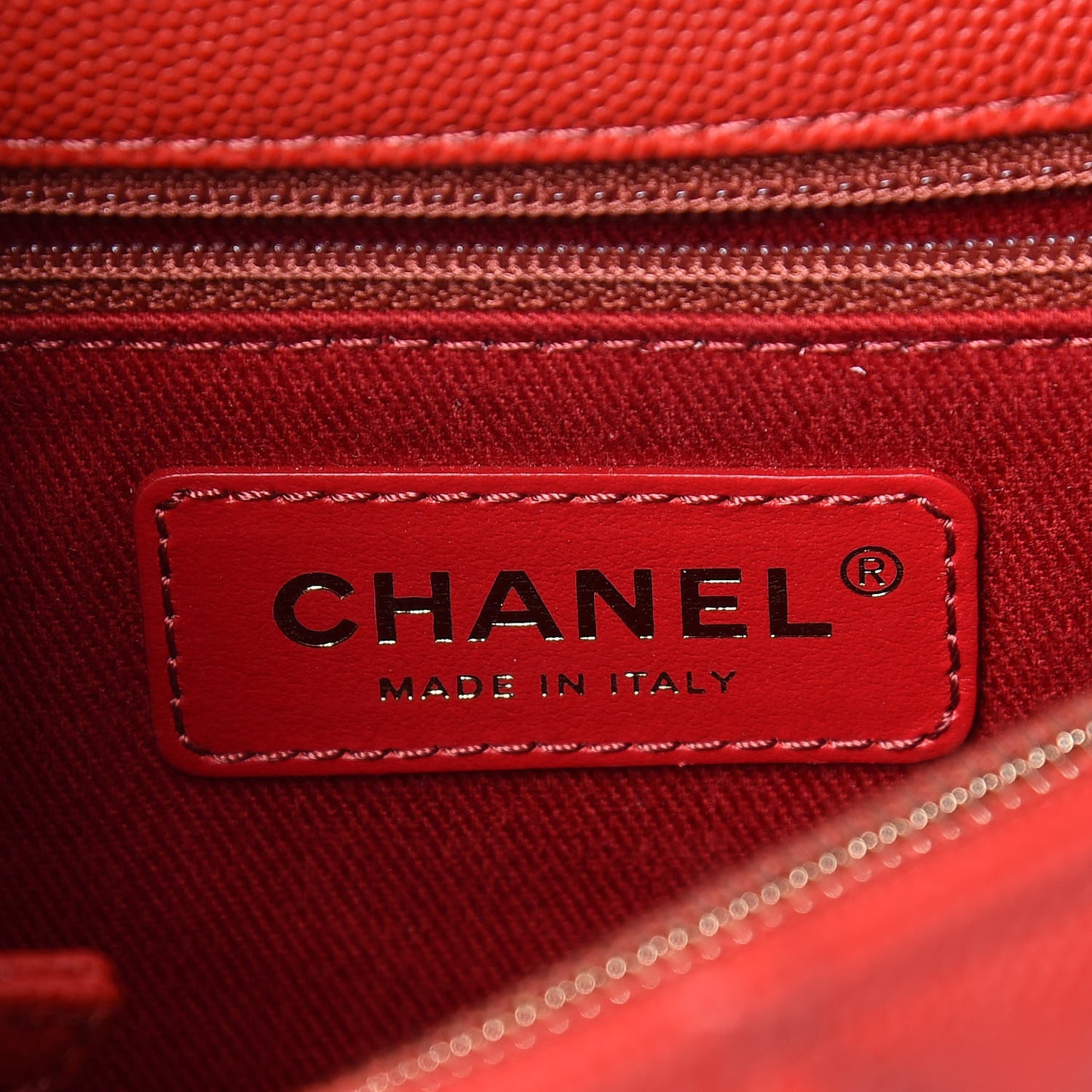 Caviar Quilted Small Coco Handle Flap Red