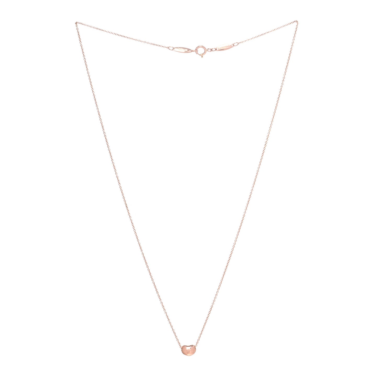 18K Rose Gold 6.5mm Elsa Peretti Bean Pendant Necklace