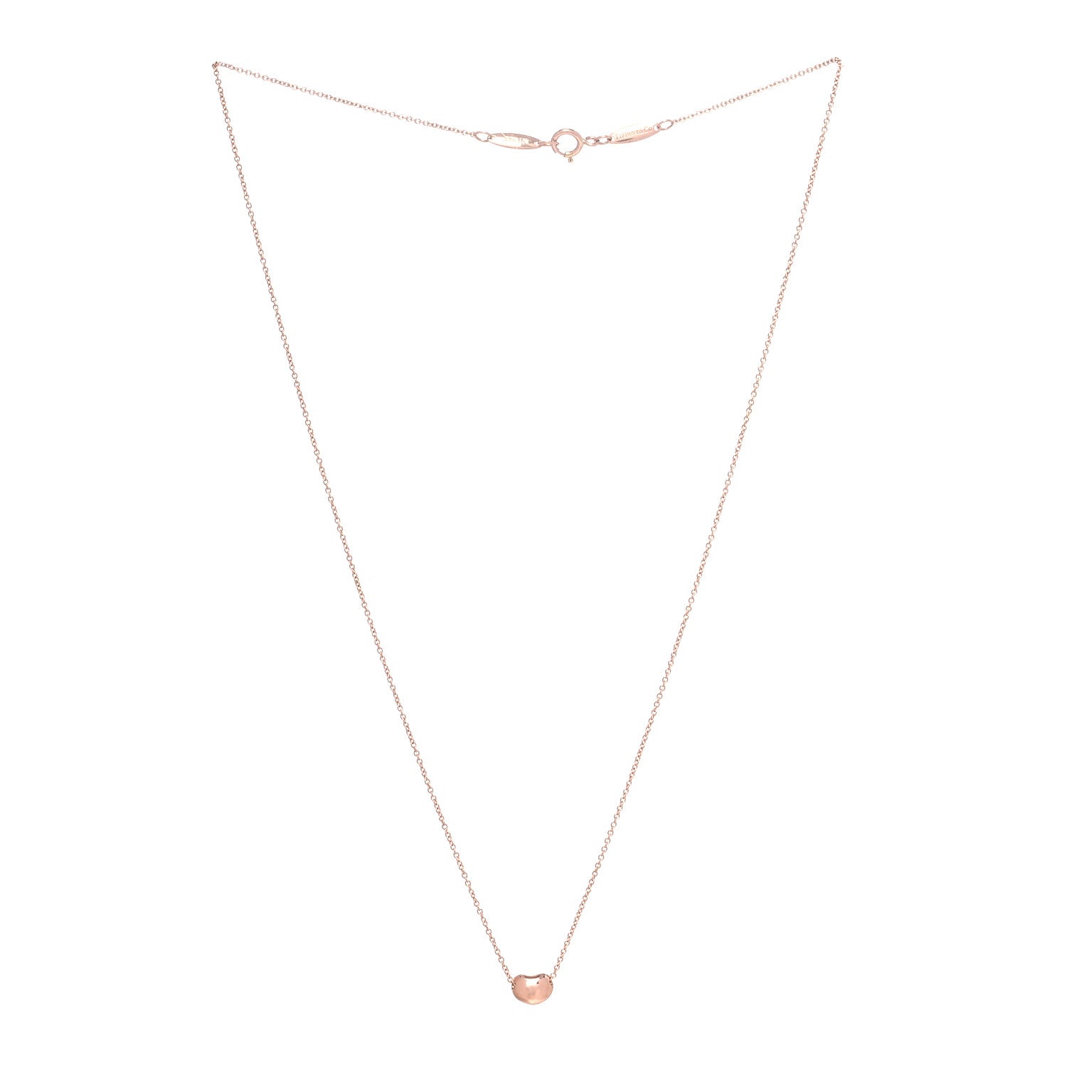 Tiffany 18K Rose Gold 6.5mm Elsa Peretti Bean Pendant Necklace 3 of 5
