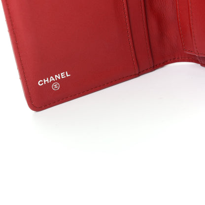 Chanel Patent Quilted Brilliant Yen Wallet Red 6 of 9