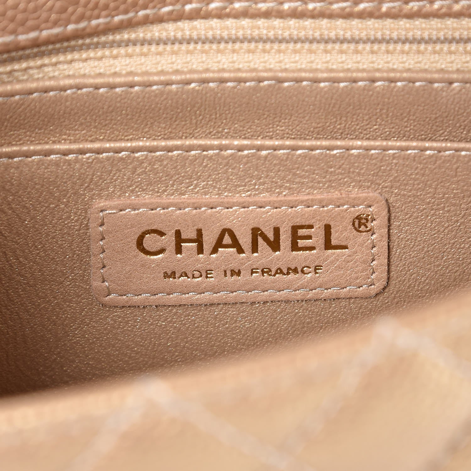 Chanel Pearly Caviar Quilted Mini Rectangular Flap Gold 7 of 17