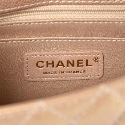 Chanel Pearly Caviar Quilted Mini Rectangular Flap Gold 7 of 17