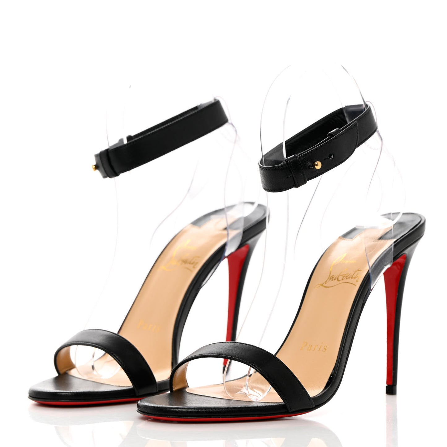 Shiny Nappa PVC Jonatina 100 Sandals 36.5 Black