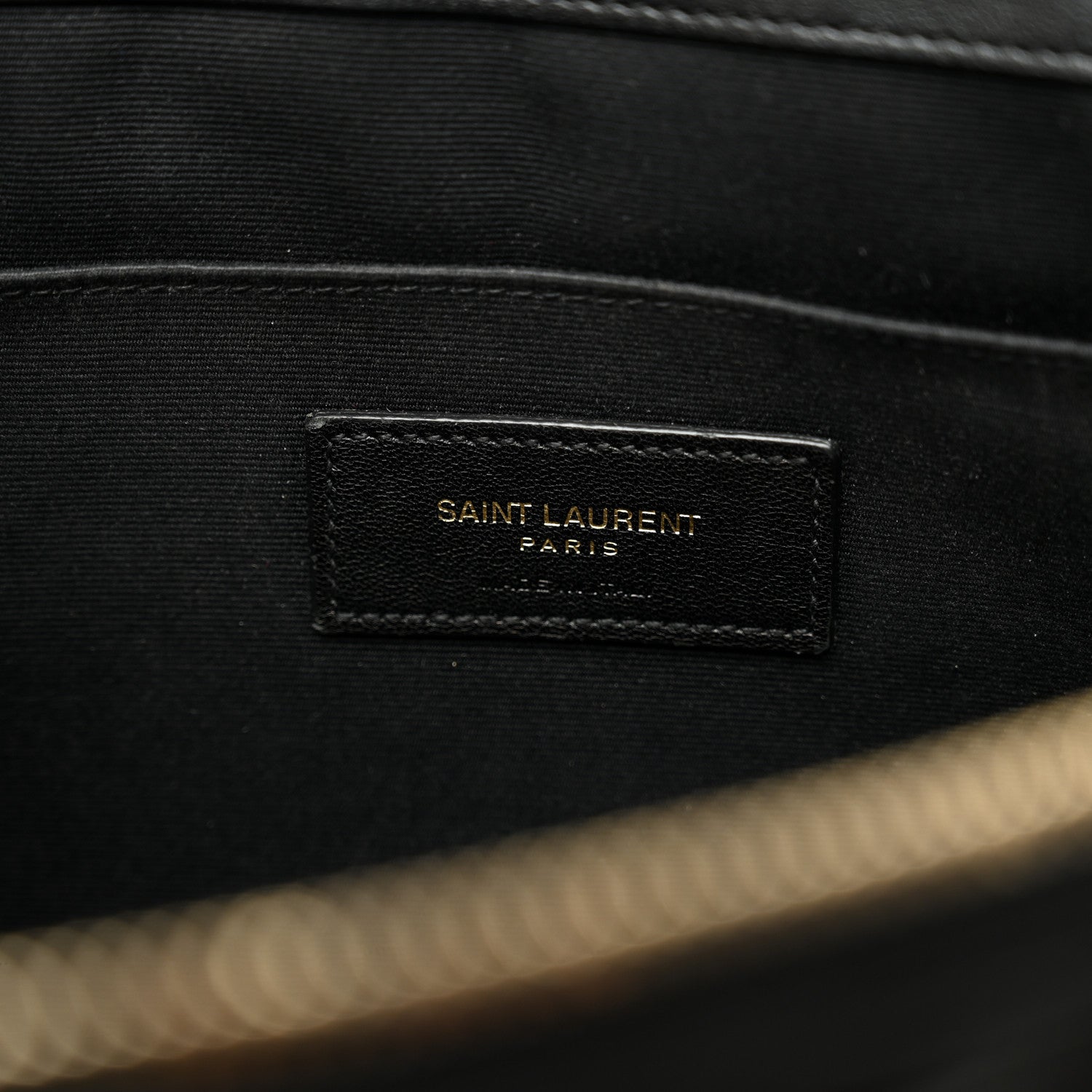 Saint Laurent Calfskin Matelasse Chevron Monogram Document Holder Black 6 of 8