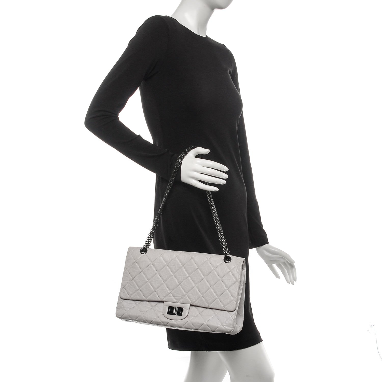 Chanel Aged Calfskin 2.55 Reissue 227 Flap White 2 of 9