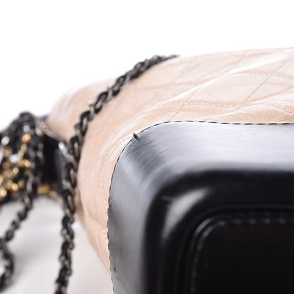 Chanel Aged Calfskin Quilted Large Gabrielle Hobo Beige Black 17 of 19