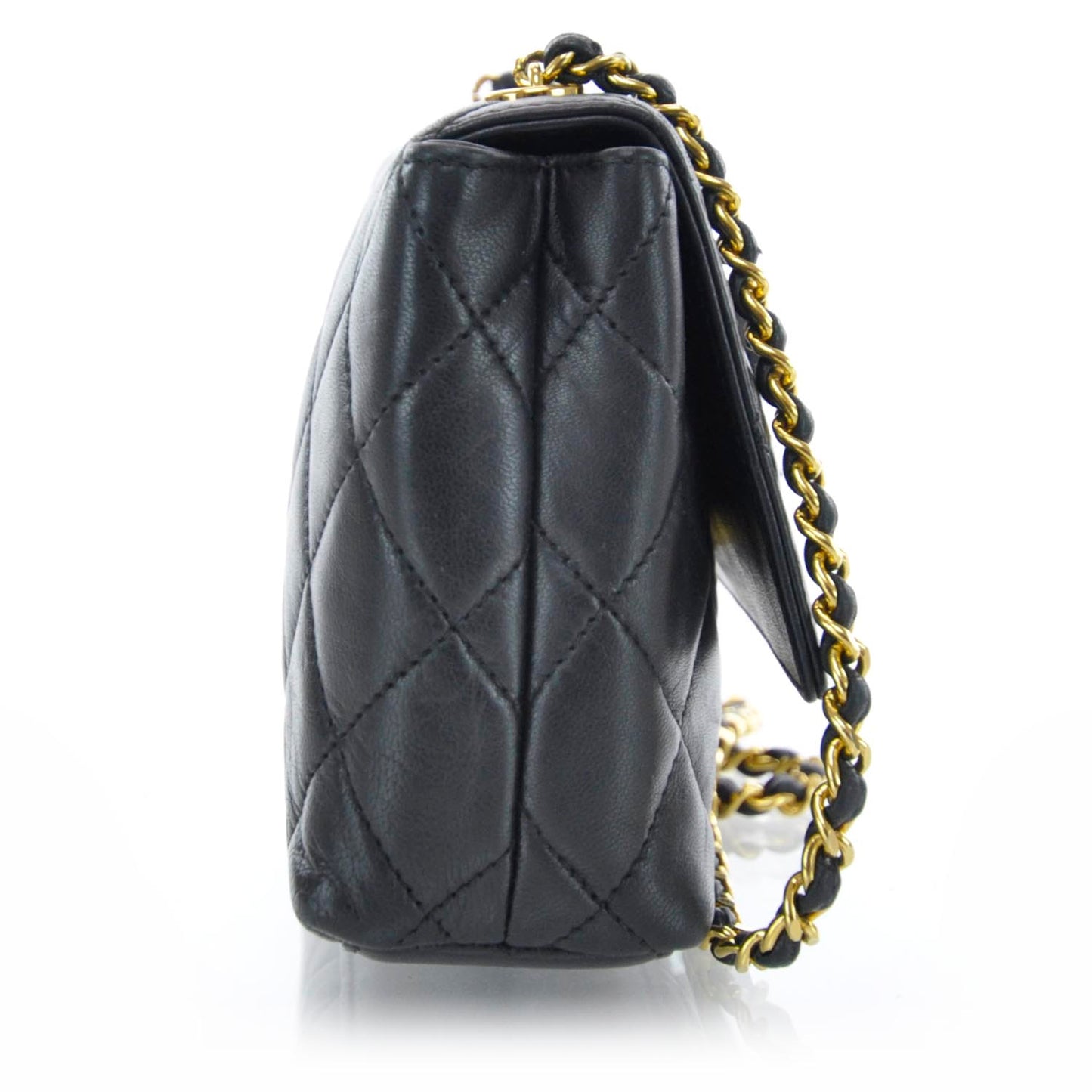 Lambskin Camellia Mini Flap Black