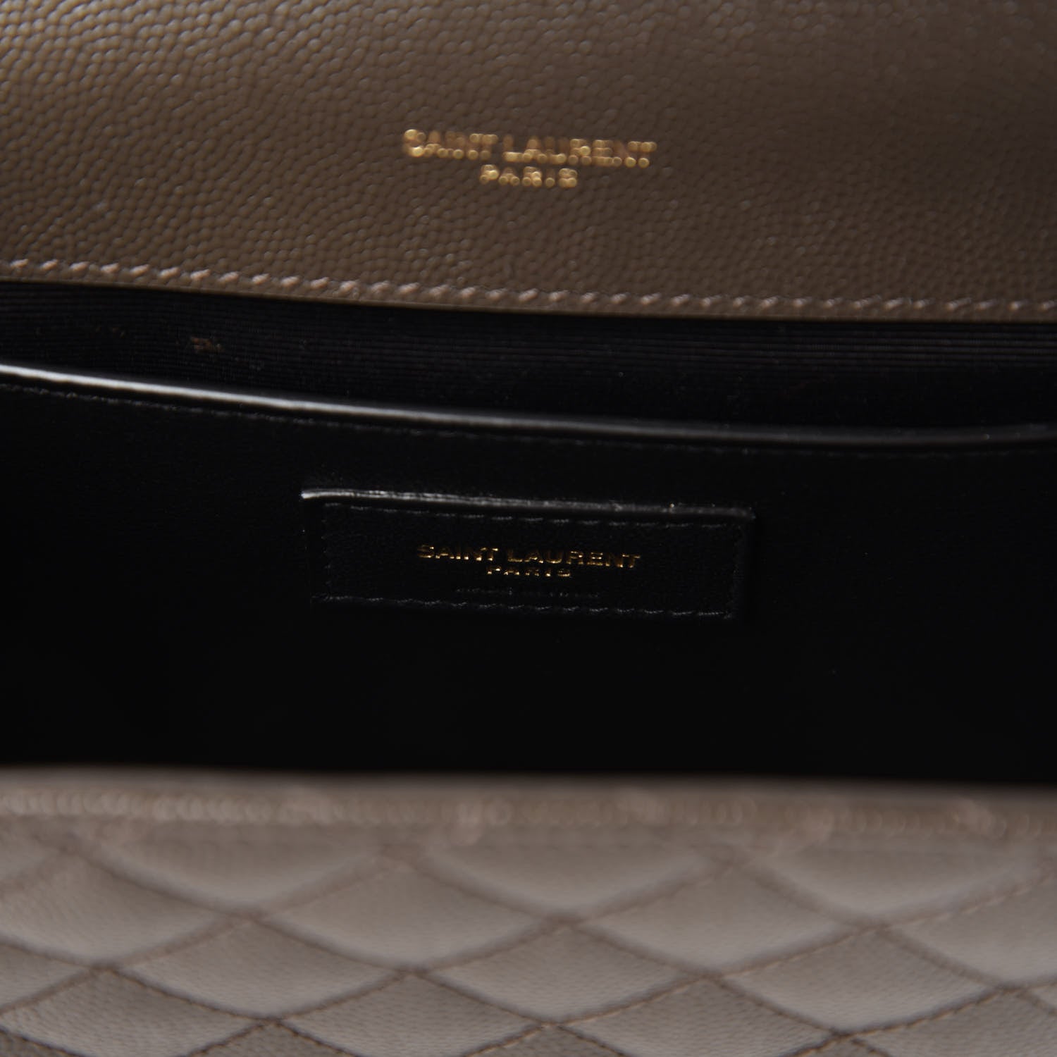 Saint Laurent Grain De Poudre Textured Mixed Matelasse Triquilt Medium Monogram Satchel Pebble 8 of 9