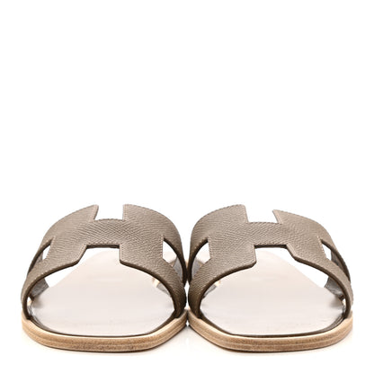 Hermes Epsom Oran Sandals 39 Etoupe 2 of 10