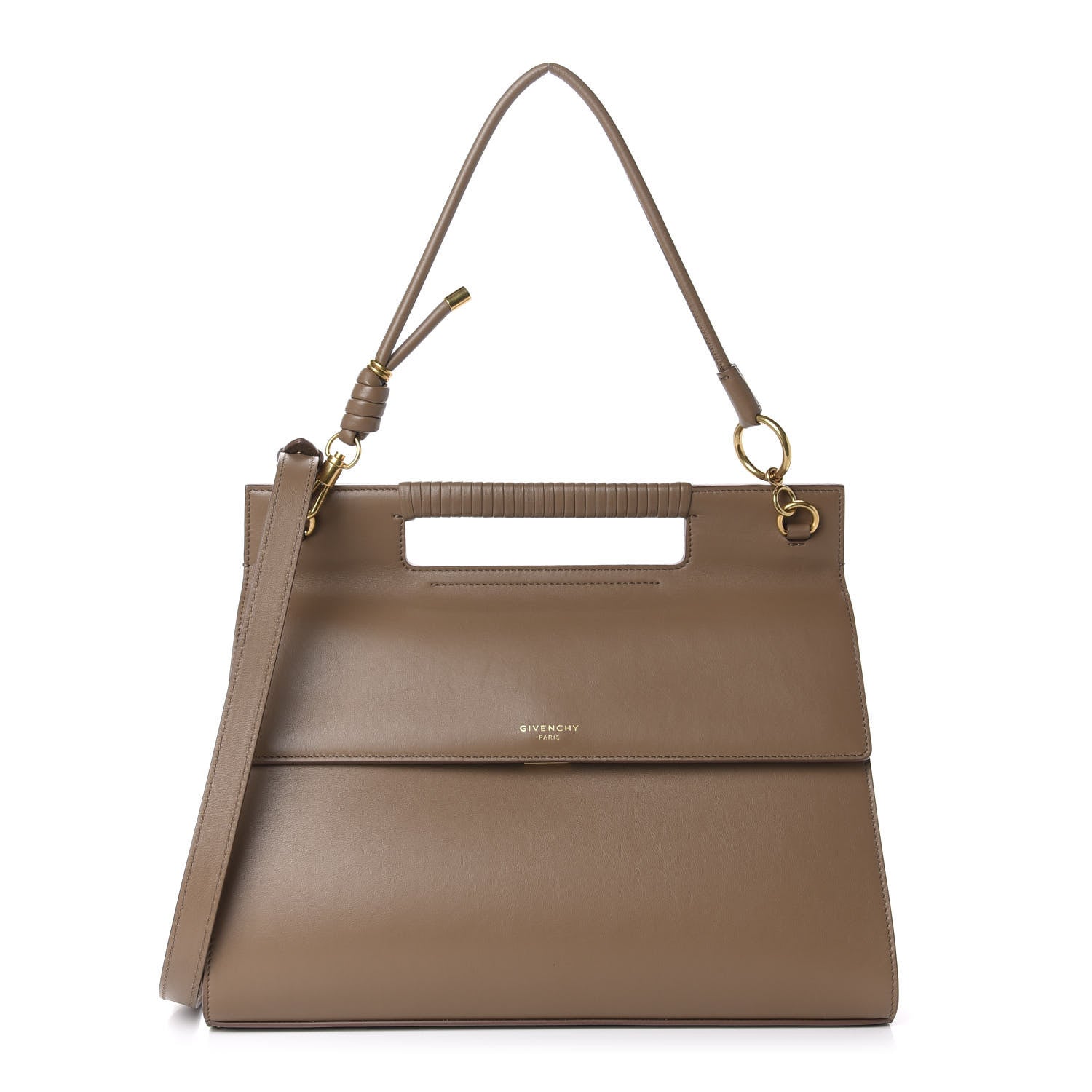Givenchy Calfskin Large Whip Top Handle Shoulder Bag Taupe 1 of 12