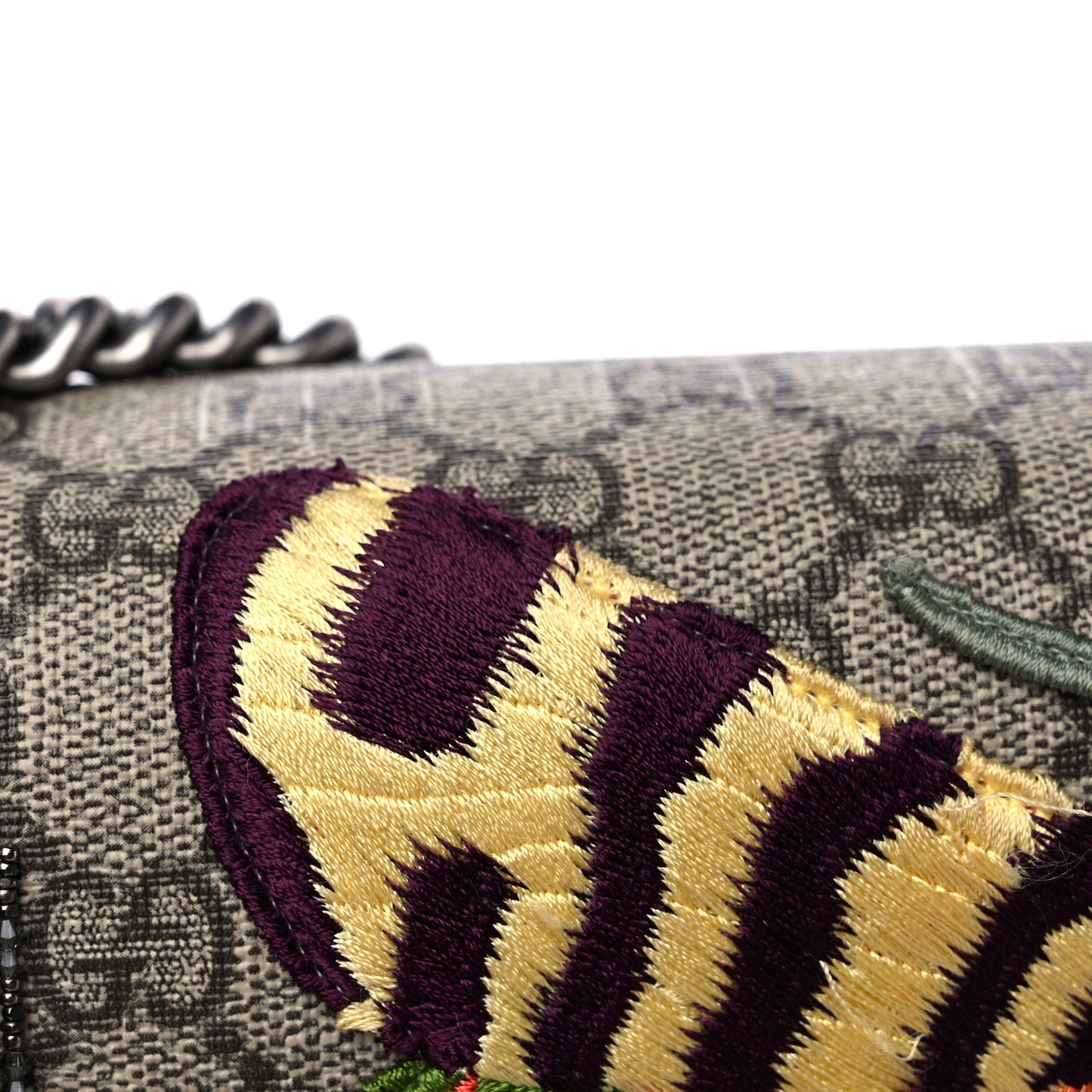 GG Supreme Monogram Embroidered Medium Dionysus Shoulder Bag Beige Hibiscus