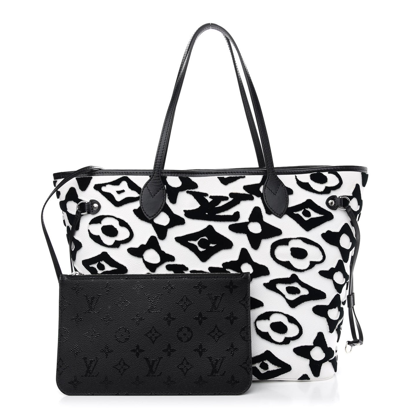 X UF Tufted Monogram Neverfull MM Black White