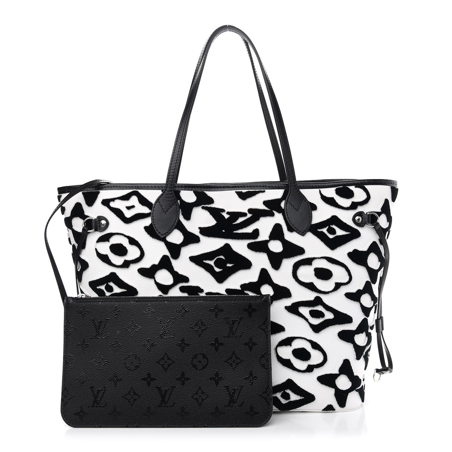 Louis Vuitton X UF Tufted Monogram Neverfull MM Black White 1 of 11
