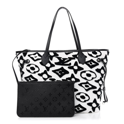 Louis Vuitton X UF Tufted Monogram Neverfull MM Black White 1 of 11