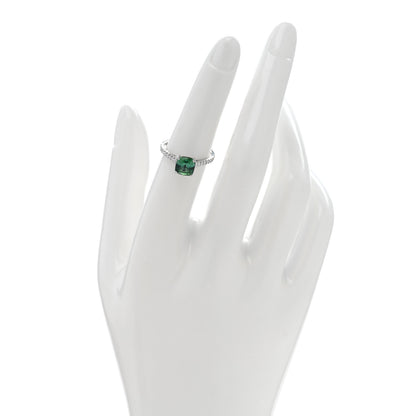Tiffany Platinum Diamond Green Tourmaline Legacy Ring 52 6 2 of 4