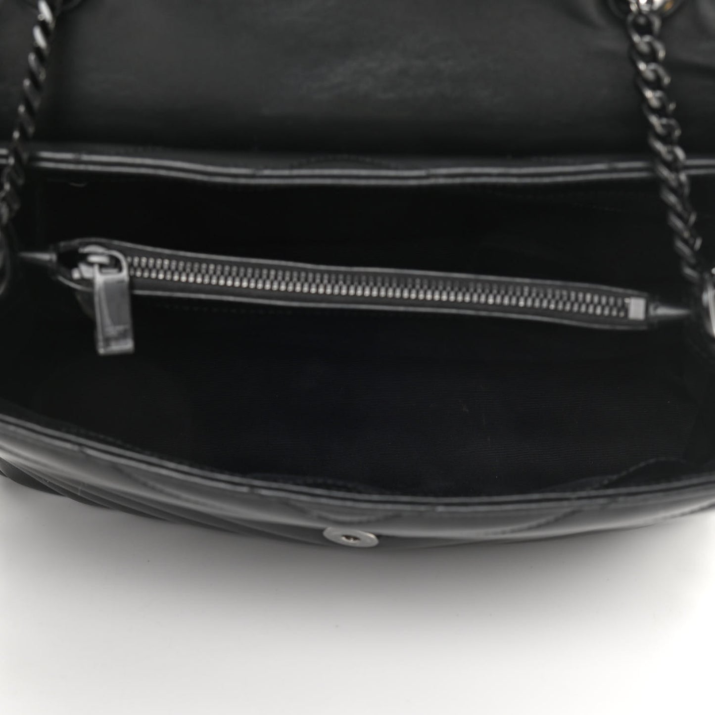 Calfskin Y Quilted Monogram Medium Loulou Chain Satchel Black