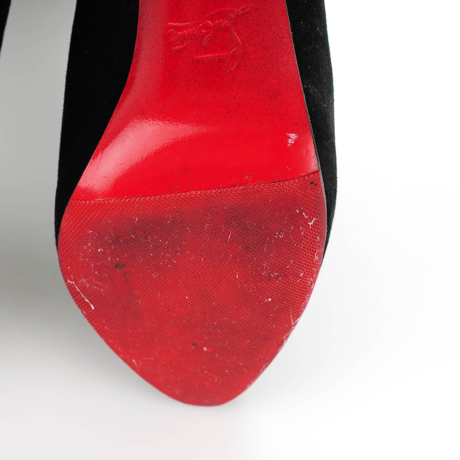Christian Louboutin Suede Royal Vicky 120 Boots 40 Black 6 of 9